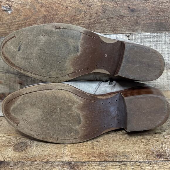 Sam Edelman Petty Suede Booties Side Zip Ankle Boots Beige Tan Size 10 - Picture 9 of 11